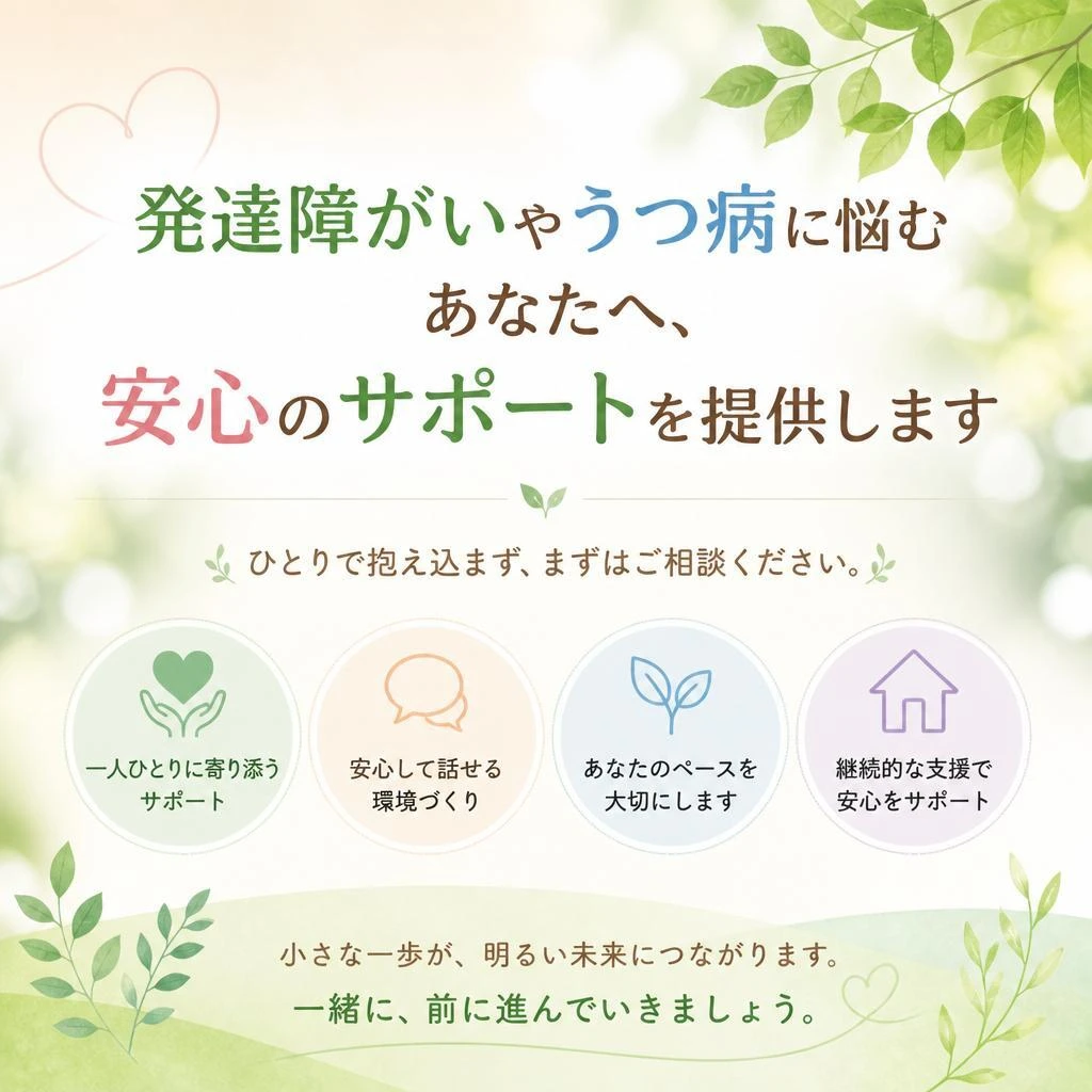 発達障がいやうつ病に悩むあなたへ、安心のサポートを提供します